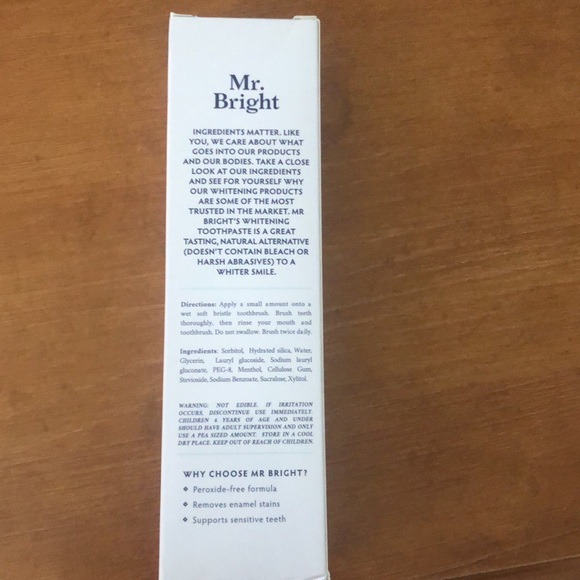 Mr. Bright natural peppermint toothpaste. Brand new. 3.5 0z - Picture 3 of 3